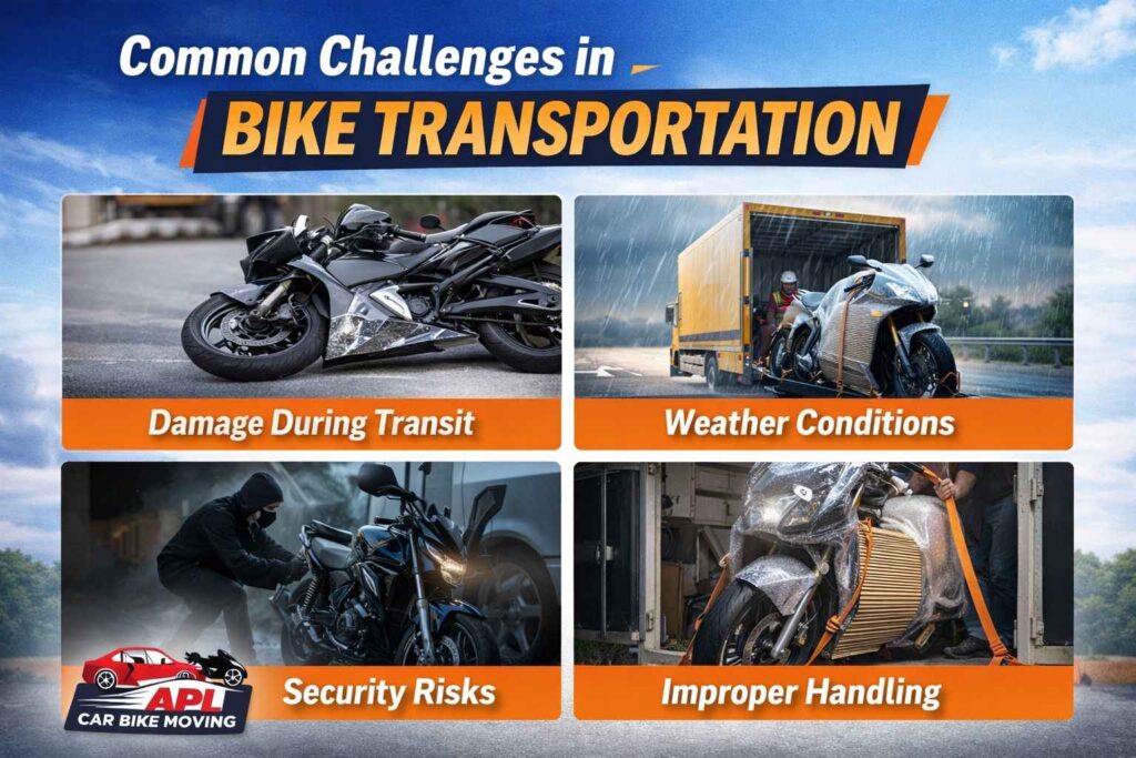 Common Challenges in Bike Transportation - APL Car Bike Moving in Gurgaon